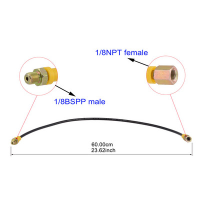PCP peintbola augstspiediena šļūtene neilona caurule 300bar/4500psi HP šļūtenes 1/8NPT sieviešu savienojums 13cm garš