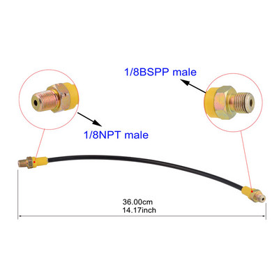 PCP peintbola augstspiediena šļūtene neilona caurule 300bar/4500psi HP šļūtenes 1/8NPT sieviešu savienojums 13cm garš