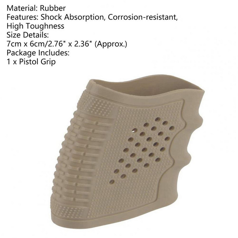 Pistoleto rankena guminė amortizacija, tamprus taktinis dėklas, nešiojamas korozijai atsparus dėklo rankenos neslystantis pistoleto dangtelis