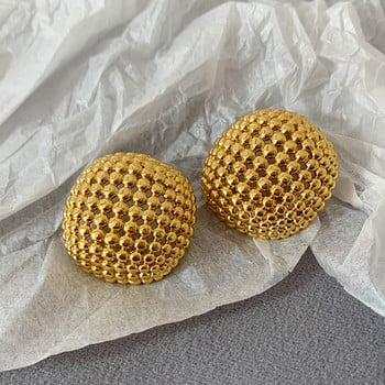 Γεωμετρικά απλό μεταλλικό σχέδιο Σκουλαρίκια κούφια μπάλα για γυναίκες Μόδα Vintage στυλ Ψηλά κοσμήματα αξεσουάρ δώρου για κορίτσια