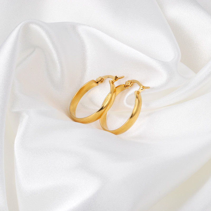 LUXUSTEEL 10/20/30/40MM rõngaskõrvarõngad naistele meestele Basic punk roostevabast terasest ringikujulised Huggies kõrvarõngad kullavärvi hõbetatud