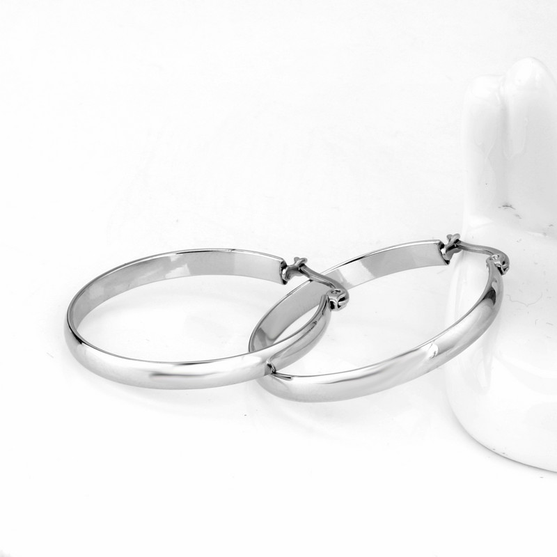 LUXUSTEEL 10/20/30/40MM rõngaskõrvarõngad naistele meestele Basic punk roostevabast terasest ringikujulised Huggies kõrvarõngad kullavärvi hõbetatud