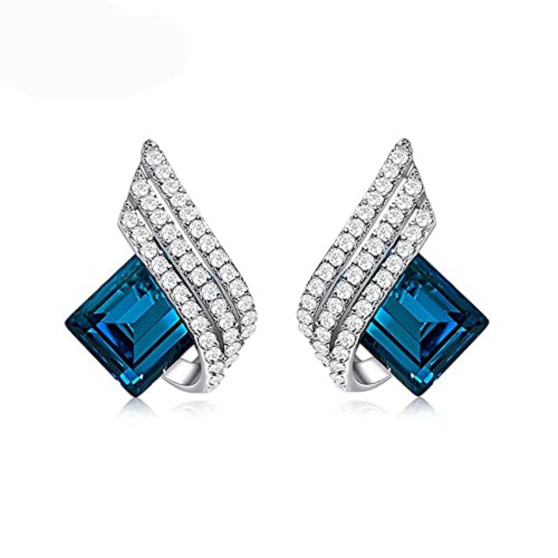 Luksusa modes spīdošs eņģeļa spārni kristāla kulonu kaklarota auskari dizainera oriģināls Valentīna dienas dāvanu rotaslietu komplekts sievietēm