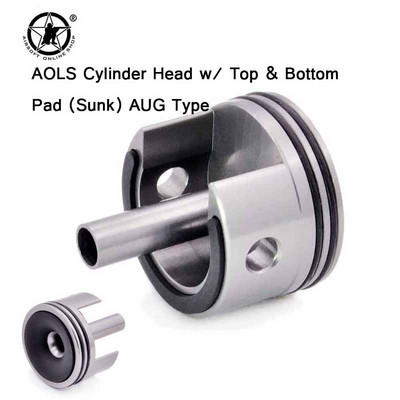 AOLS cilindra galva ar iegremdētu/plakanu spilventiņu gumiju priekš AEG Ver2/3 G36 AUG VSR ātrumkārba M4 M16 MP5 M733 SCAR peintbola aprīkojums