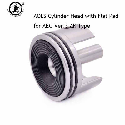 AOLS cilindra galva ar iegremdētu/plakanu spilventiņu gumiju priekš AEG Ver2/3 G36 AUG VSR ātrumkārba M4 M16 MP5 M733 SCAR peintbola aprīkojums