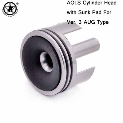 AOLS cilindra galva ar iegremdētu/plakanu spilventiņu gumiju priekš AEG Ver2/3 G36 AUG VSR ātrumkārba M4 M16 MP5 M733 SCAR peintbola aprīkojums