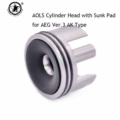 AOLS cilindra galva ar iegremdētu/plakanu spilventiņu gumiju priekš AEG Ver2/3 G36 AUG VSR ātrumkārba M4 M16 MP5 M733 SCAR peintbola aprīkojums