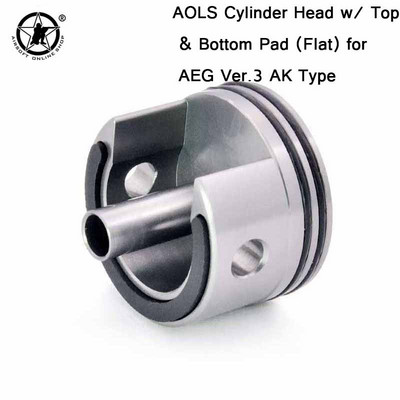 AOLS cilindra galva ar iegremdētu/plakanu spilventiņu gumiju priekš AEG Ver2/3 G36 AUG VSR ātrumkārba M4 M16 MP5 M733 SCAR peintbola aprīkojums