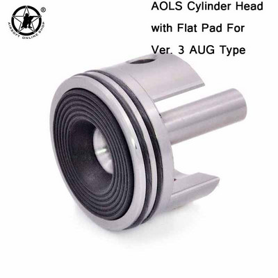 AOLS cilindra galva ar iegremdētu/plakanu spilventiņu gumiju priekš AEG Ver2/3 G36 AUG VSR ātrumkārba M4 M16 MP5 M733 SCAR peintbola aprīkojums