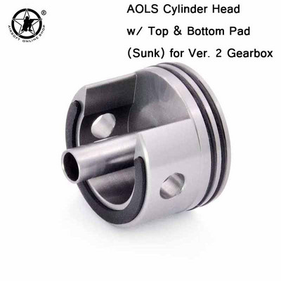 AOLS cilindra galva ar iegremdētu/plakanu spilventiņu gumiju priekš AEG Ver2/3 G36 AUG VSR ātrumkārba M4 M16 MP5 M733 SCAR peintbola aprīkojums