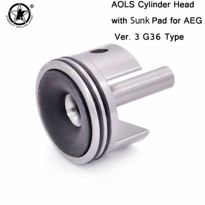 AOLS cilindra galva ar iegremdētu/plakanu spilventiņu gumiju priekš AEG Ver2/3 G36 AUG VSR ātrumkārba M4 M16 MP5 M733 SCAR peintbola aprīkojums