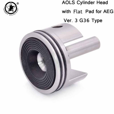 AOLS cilindra galva ar iegremdētu/plakanu spilventiņu gumiju priekš AEG Ver2/3 G36 AUG VSR ātrumkārba M4 M16 MP5 M733 SCAR peintbola aprīkojums