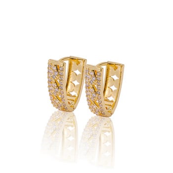 Νέα μόδα Δημοφιλή γυναικεία κοσμήματα με σκουλαρίκια ζιργκόν με χρυσό απλό και εξαίσιο εξατομικευμένο στυλ