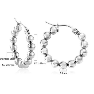 LUXUSTEEL Hyperbole roostevabast terasest helmestega kõrvarõngad naiste ümmargused ümmargused kõrvarõngad Huggie kullavärvi aksessuaarid Aretes jõulud