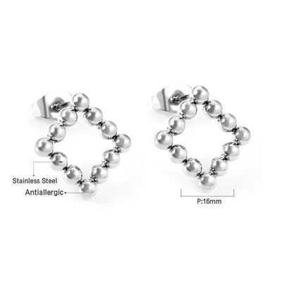 LUXUSTEEL Hyperbole roostevabast terasest helmestega kõrvarõngad naiste ümmargused ümmargused kõrvarõngad Huggie kullavärvi aksessuaarid Aretes jõulud