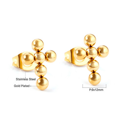 LUXUSTEEL Hyperbole roostevabast terasest helmestega kõrvarõngad naiste ümmargused ümmargused kõrvarõngad Huggie kullavärvi aksessuaarid Aretes jõulud