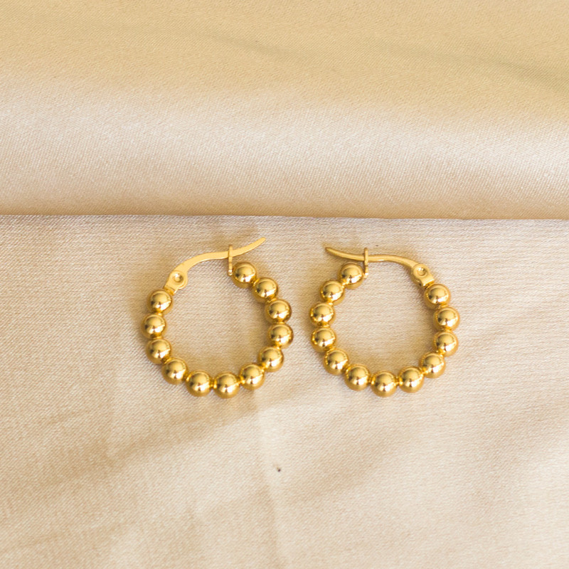 LUXUSTEEL Hyperbole roostevabast terasest helmestega kõrvarõngad naiste ümmargused ümmargused kõrvarõngad Huggie kullavärvi aksessuaarid Aretes jõulud