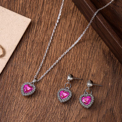 1 komplekts ar kristāla piekariņiem, kaklarotas un auskari sievietēm, kāzu līgavas modes rotaslietas