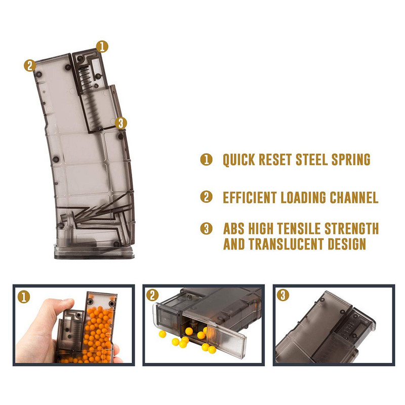 Airsoft plastikust BB kiirlaadur 500 raundi taktikalised sõjamängud, võitlus paintballi laaduriga laskmine BB kasti jahitarvikud