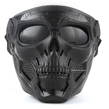 Тактическа маска CS Защитна маска на черепа Регулируема маска на черепа с цялото лице за страйкбол пейнтбол косплей военна игра Хелоуин