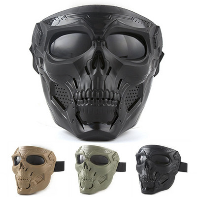 Taktikaline mask CS kaitsev pealuu mask, reguleeritav kogu näo pealuu mask Airsoft paintballi cosplay sõjamängu Halloweeni jaoks