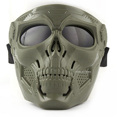 Taktikaline mask CS kaitsev pealuu mask, reguleeritav kogu näo pealuu mask Airsoft paintballi cosplay sõjamängu Halloweeni jaoks