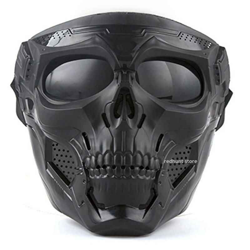 Taktikaline mask CS kaitsev pealuu mask, reguleeritav kogu näo pealuu mask Airsoft paintballi cosplay sõjamängu Halloweeni jaoks