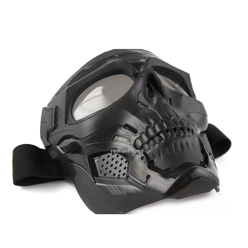 Taktikaline mask CS kaitsev pealuu mask, reguleeritav kogu näo pealuu mask Airsoft paintballi cosplay sõjamängu Halloweeni jaoks