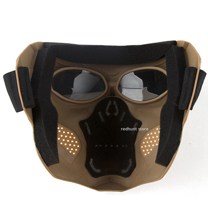 Taktikaline mask CS kaitsev pealuu mask, reguleeritav kogu näo pealuu mask Airsoft paintballi cosplay sõjamängu Halloweeni jaoks