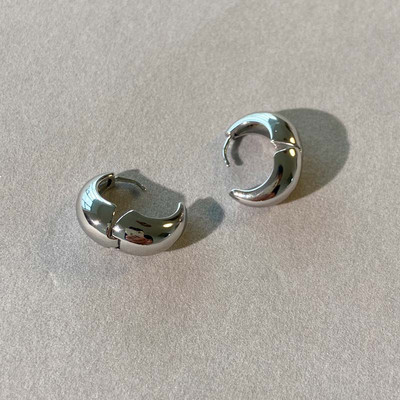 Nerūsējošā tērauda metāla ģeometriski kupli stīpas auskari sievietēm, meitenēm vienkārša zelta krāsa gluda apaļa apļa auskari rotaslietas dāvana