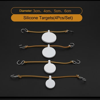 Στόχοι σιλικόνης διπλής στρώσης 4 τμχ/σετ Διάμετρος 3cm, 4cm, 5cm, 6cm πλάκες στόχου βολής πάχος 10mm