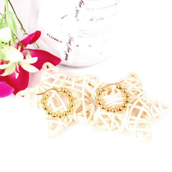 Στρογγυλά σκουλαρίκια κρίκου από ανοξείδωτο ατσάλι 316 λίτρων χρυσό/ασημί Χρώμα ατσάλι Μπάλες αυτιών για γυναίκες κορίτσι Δώρο κοσμήματος μικρού μόδας