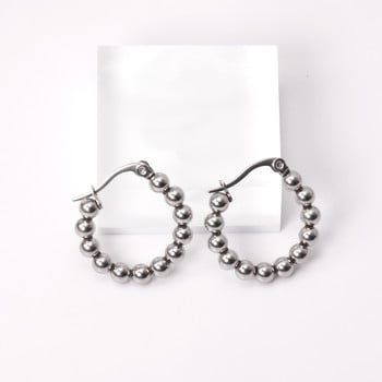 Кръгли обеци от неръждаема стомана 316L Златни/сребърни цветни стоманени топки за уши за жени Момиче Малки модни бижута Подарък