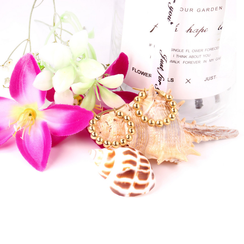 Apvalūs 316L nerūdijančio plieno auskarai su žiedais aukso/sidabro spalvos plieniniai rutuliniai auskarai moterims, mergaitėms, maži madingi papuošalai, dovana