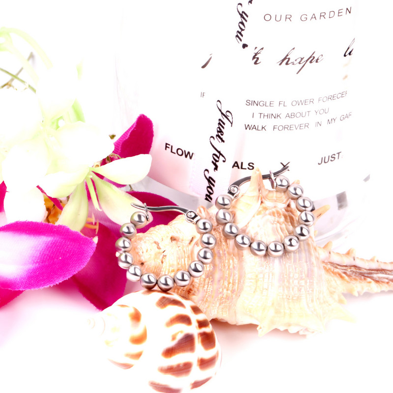 Apvalūs 316L nerūdijančio plieno auskarai su žiedais aukso/sidabro spalvos plieniniai rutuliniai auskarai moterims, mergaitėms, maži madingi papuošalai, dovana