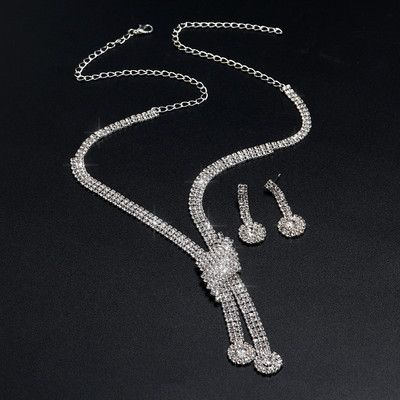 Luksusa spīdīgu lapu Kalnskrāna kaklarotas auskaru komplekts Modes temperaments Apžilbināt sieviešu auskari Divdaļīgi Bling Bling rotaslietu komplekti