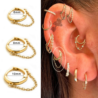 1 tk roostevabast terasest rõngaskõrvarõngad ketiga Lihtsad vaheseina augustavad ninarõngad naiste kullavärvi Tragus Rook kõrvaauguga ehted