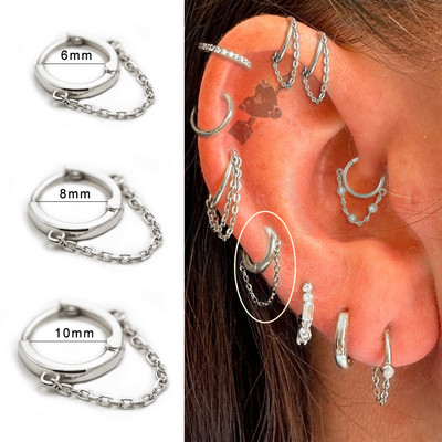 1 tk roostevabast terasest rõngaskõrvarõngad ketiga Lihtsad vaheseina augustavad ninarõngad naiste kullavärvi Tragus Rook kõrvaauguga ehted