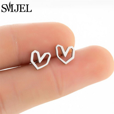 Izsmalcināti nerūsējošā tērauda mazi sirds auskari sievietēm kāzu rotaslietas līgavas māsa Oorbellen draudzene Valentīna dienas dāvana
