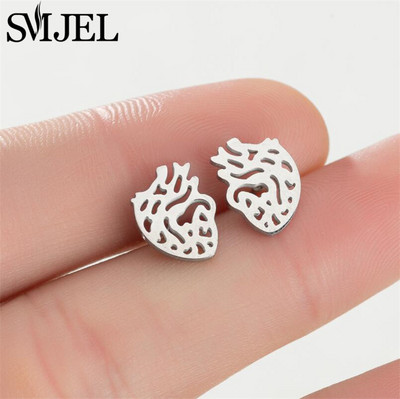 Izsmalcināti nerūsējošā tērauda mazi sirds auskari sievietēm kāzu rotaslietas līgavas māsa Oorbellen draudzene Valentīna dienas dāvana