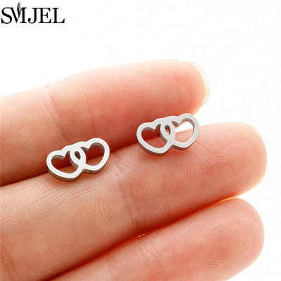 Izsmalcināti nerūsējošā tērauda mazi sirds auskari sievietēm kāzu rotaslietas līgavas māsa Oorbellen draudzene Valentīna dienas dāvana