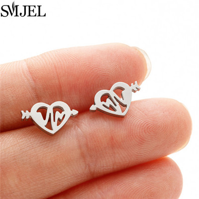 Izsmalcināti nerūsējošā tērauda mazi sirds auskari sievietēm kāzu rotaslietas līgavas māsa Oorbellen draudzene Valentīna dienas dāvana