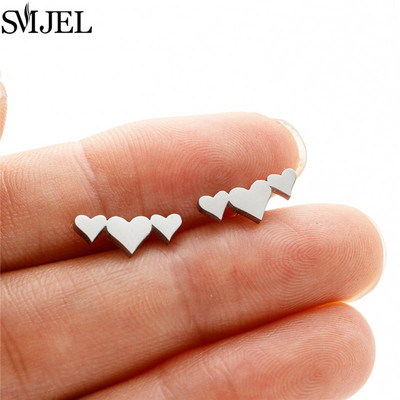 Izsmalcināti nerūsējošā tērauda mazi sirds auskari sievietēm kāzu rotaslietas līgavas māsa Oorbellen draudzene Valentīna dienas dāvana