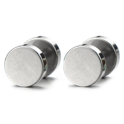 1 pāris skrūvējami auskari vīriešiem nerūsējošā tērauda krāpnieki viltoti ausu aizbāžņi mērinstrumenti ilūzijas tuneļa auskari 6 mm/8 mm/10 mm/12 mm