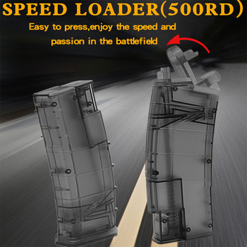 Тактически пейнтбол Пластмасов BB Speed Loader Airsoft M4 500rd Shooting Quick Speedloader Combat War Games Hunting Bullet Carrier
