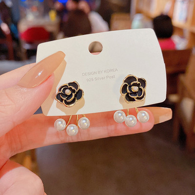 Korea INS uue retrogeomeetriaga mustast tsirkoonist kõrvarõngad naise isiksuse jaoks Lihtsad trendiga kõrvarõngad peened kõrvatarvikud