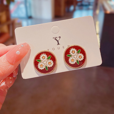 Korea INS uue retrogeomeetriaga mustast tsirkoonist kõrvarõngad naise isiksuse jaoks Lihtsad trendiga kõrvarõngad peened kõrvatarvikud