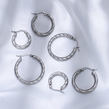3 ζεύγη Vintage γυναικεία σκουλαρίκια με στριφτό κρίκο από επιχρυσωμένο ανοξείδωτο ατσάλι με στριφτή πόρπη αυτιών στοιβαζόμενα κοσμήματα για πάρτι