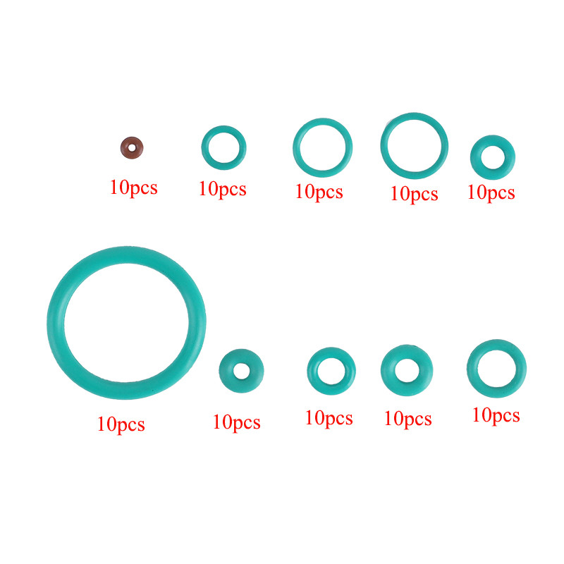 Airsoft PCP Socket Chemigum O-Rings Πράσινη φλάντζα Αντικατάσταση 10 Μέγεθος 100 τμχ Για GBB kUBLAI WE TM KJW Glock g17 Gelball Blaster