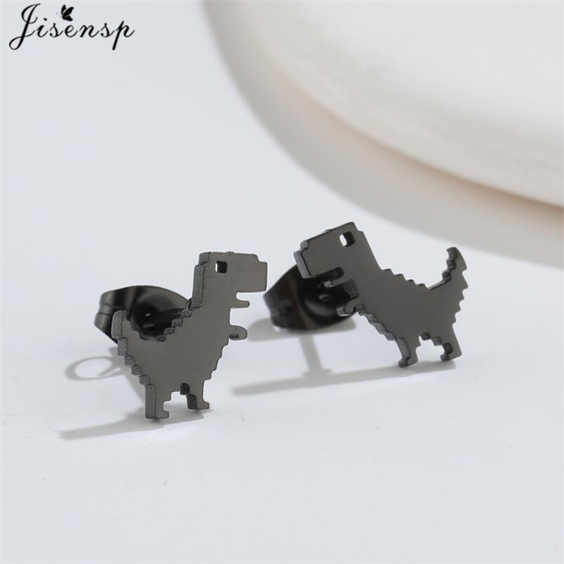 Armsad kuldsed roostevabast terasest dinosauruse kõrvarõngad naistele lastele ehted Minimalistlikud loomakõrvarõngad trukid Kawaii aksessuaar Brinco